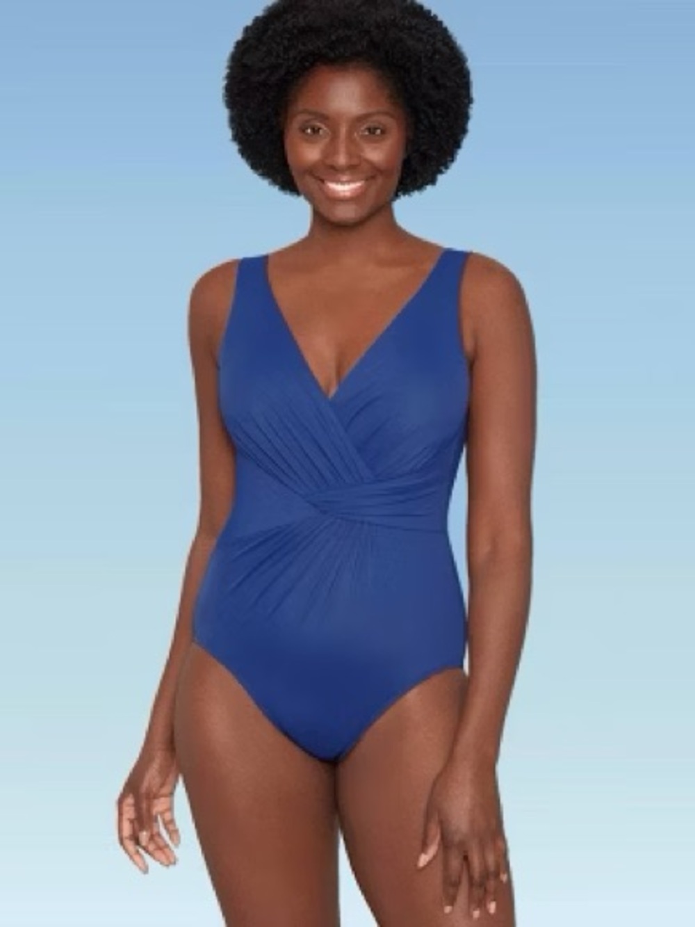 Dreamsuit wrap front swimsuit blue 14